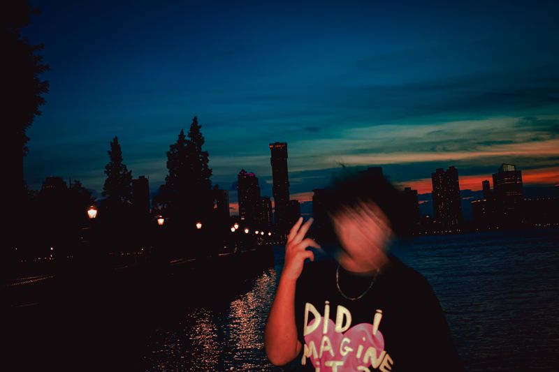 A blurred night portrait. Photograph by Isaiah Sanchez.