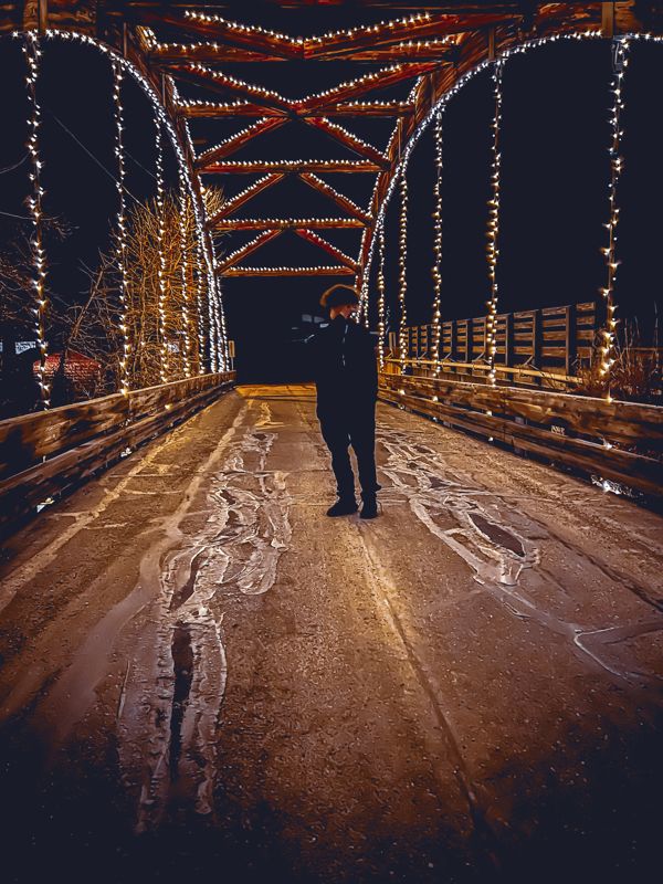 On the foggy bridge. Photograph by Isaiah Sanchez.