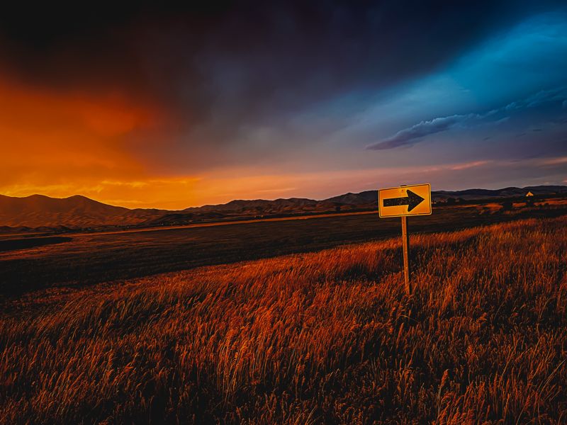Orange over the fields. Photograph by Isaiah Sanchez.