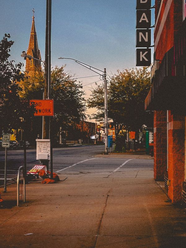 The quiet town corner. Photograph by Isaiah Sanchez.