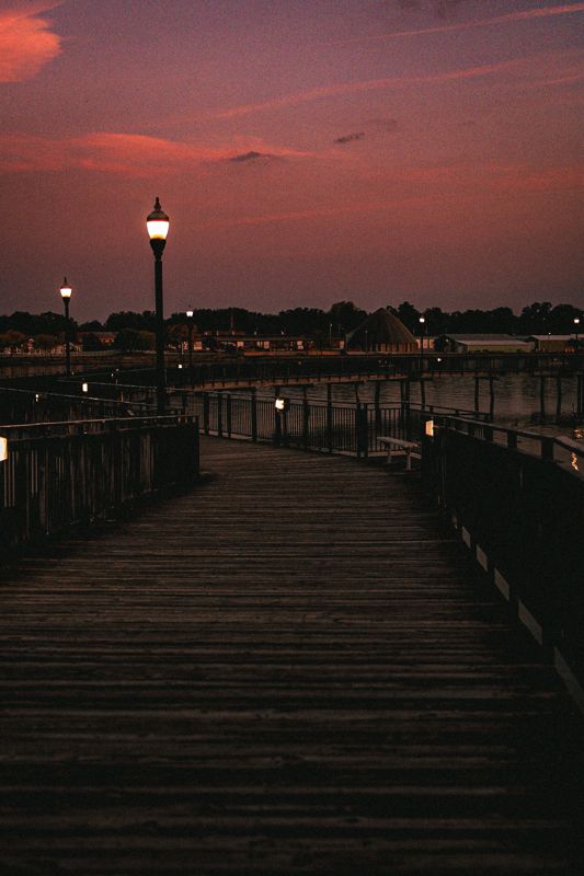 Boardwalk at dusk. Photograph by Isaiah Sanchez.